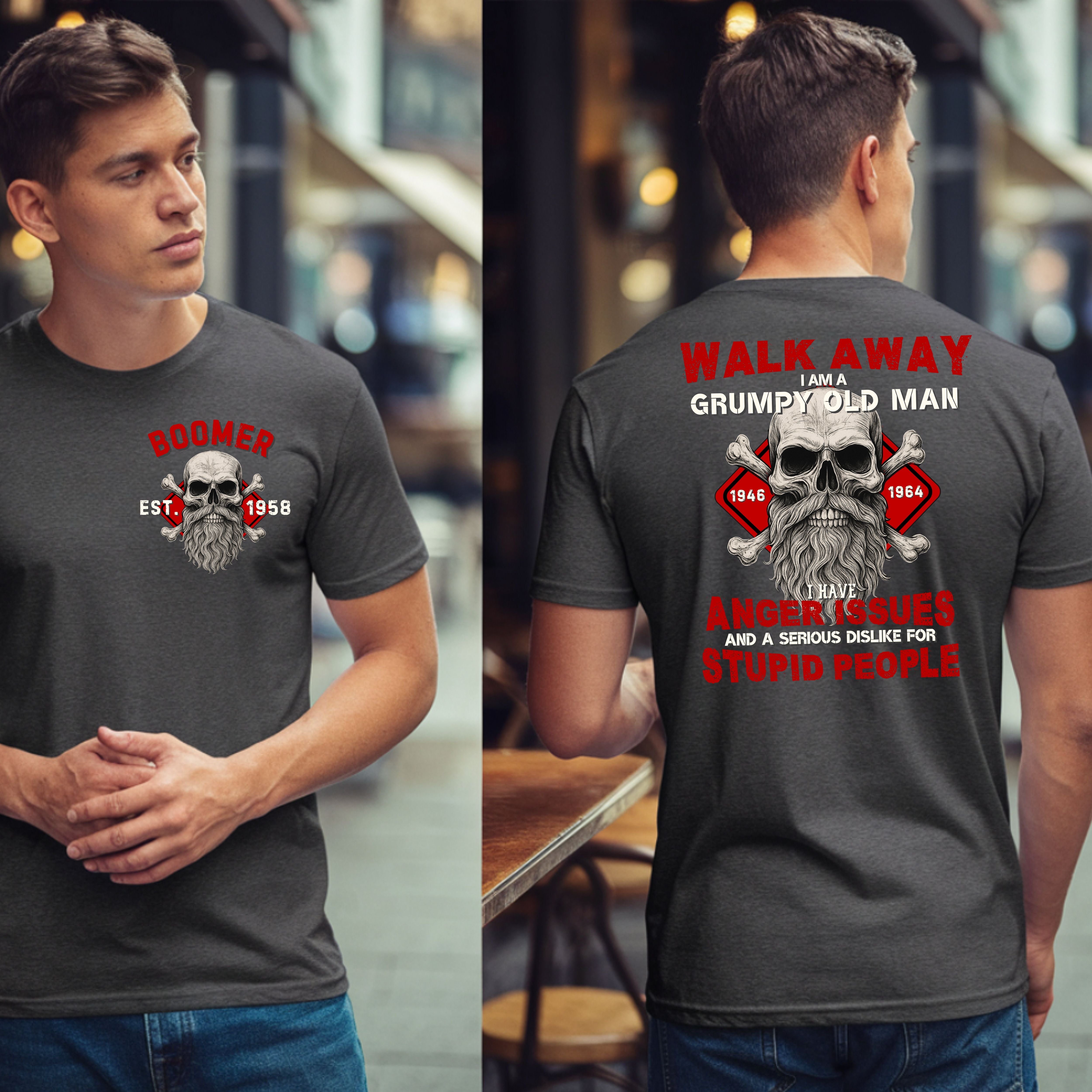 Boomer Custom Year T-Shirt : Walk away , I'm a crumpy old man