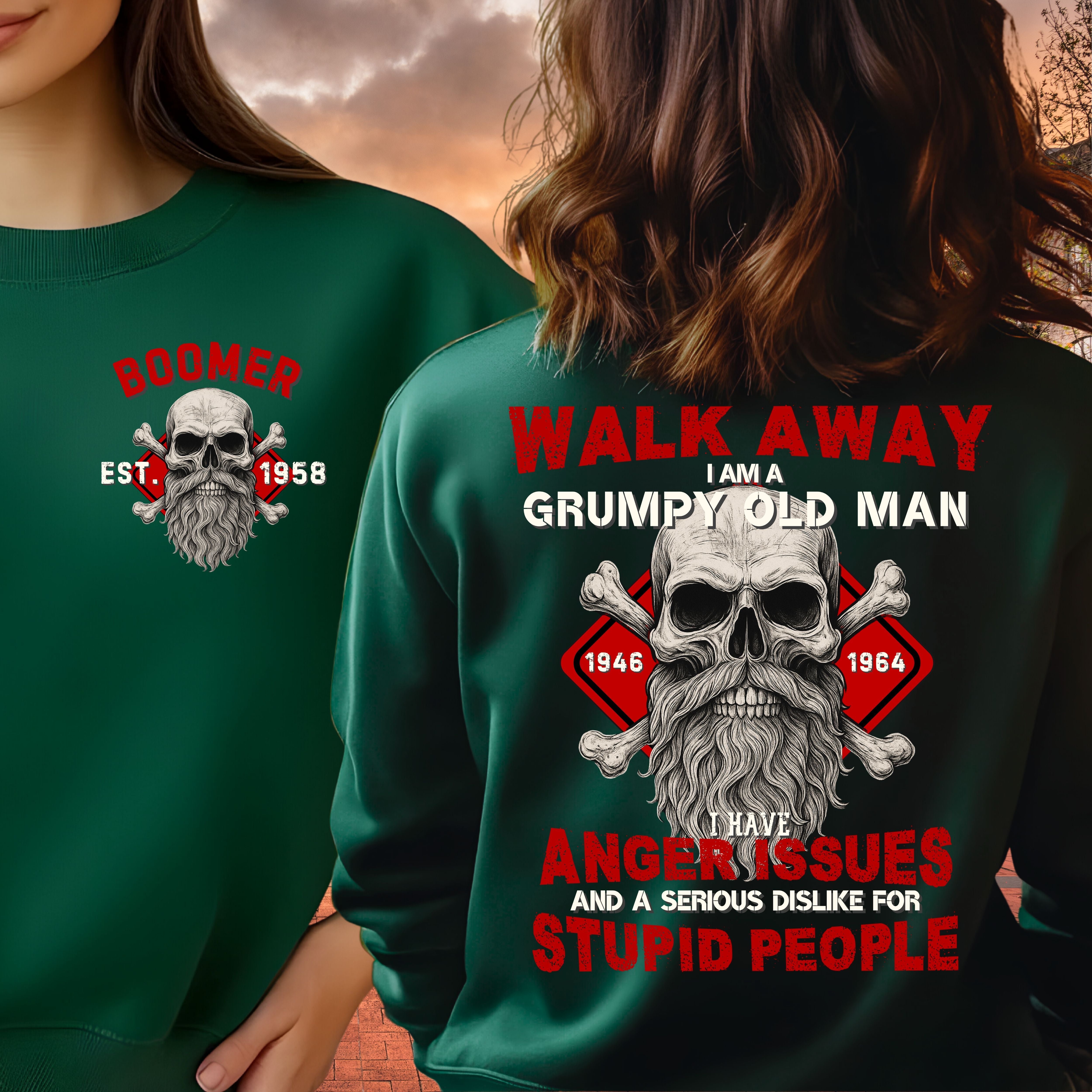 Boomer Custom Year Sweatshirt : Walk away , I'm a crumpy old man