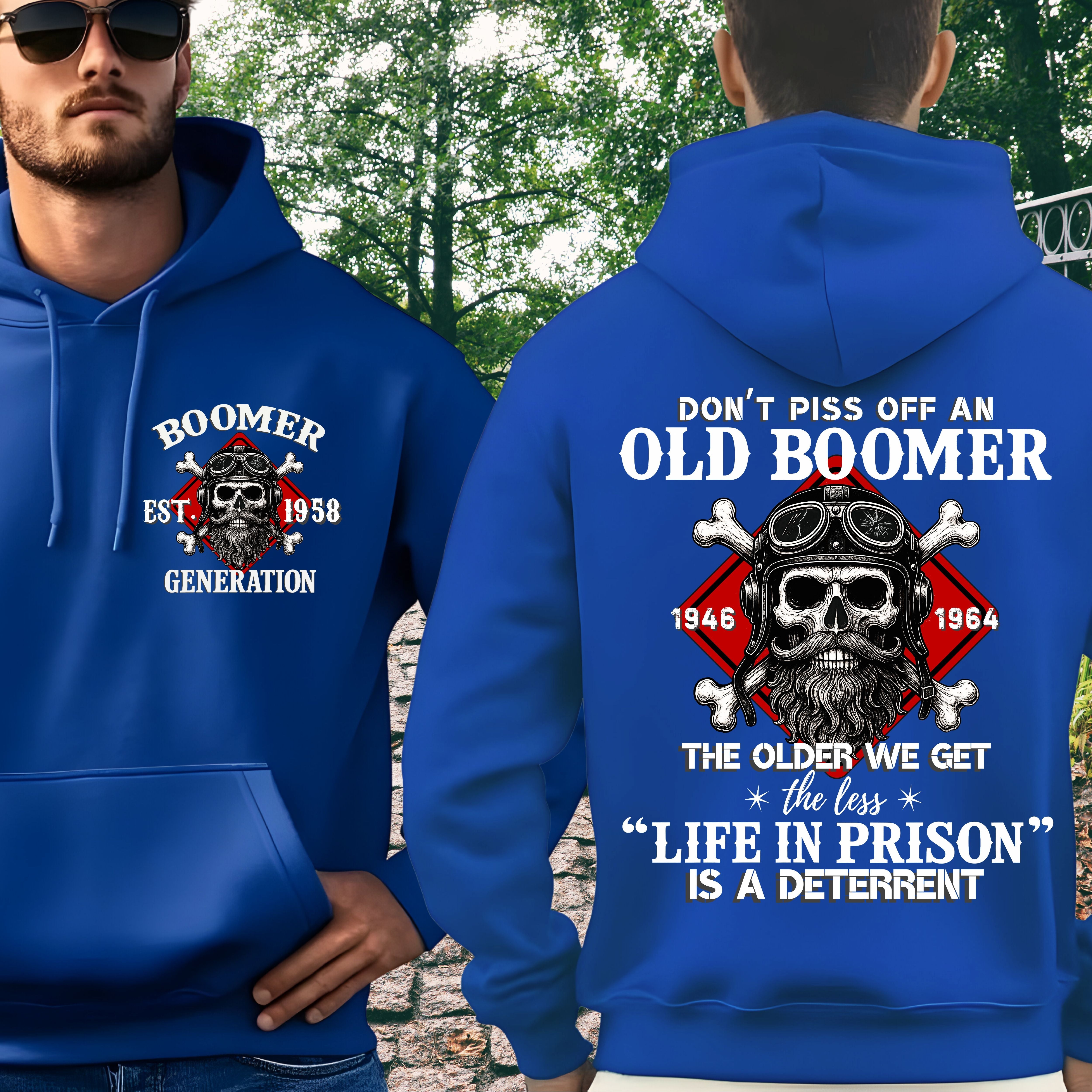 Boomer Custom Year Hoodie : Don't piss off with a boomer