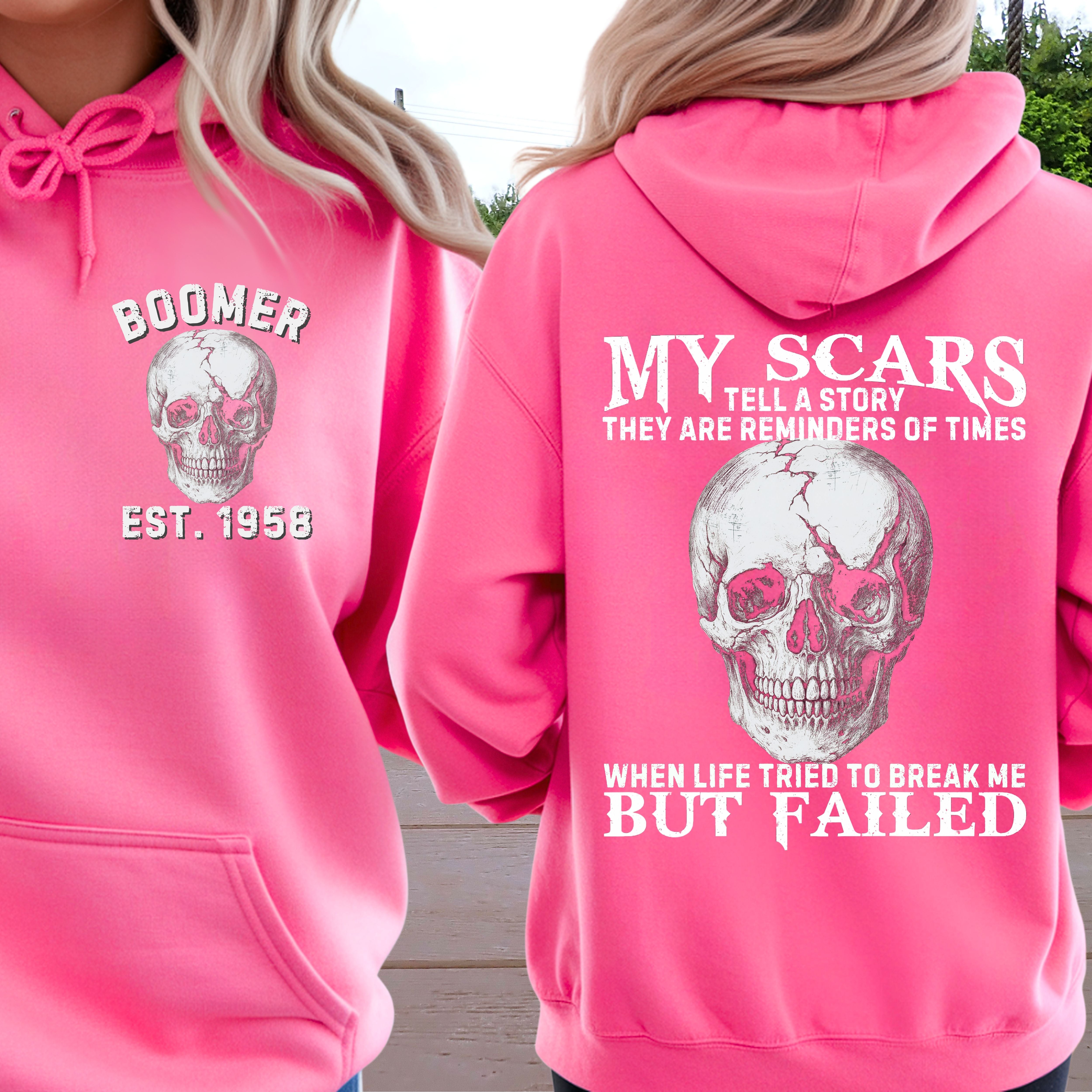 Boomer Custom Year Hoodie : My scars tell a story