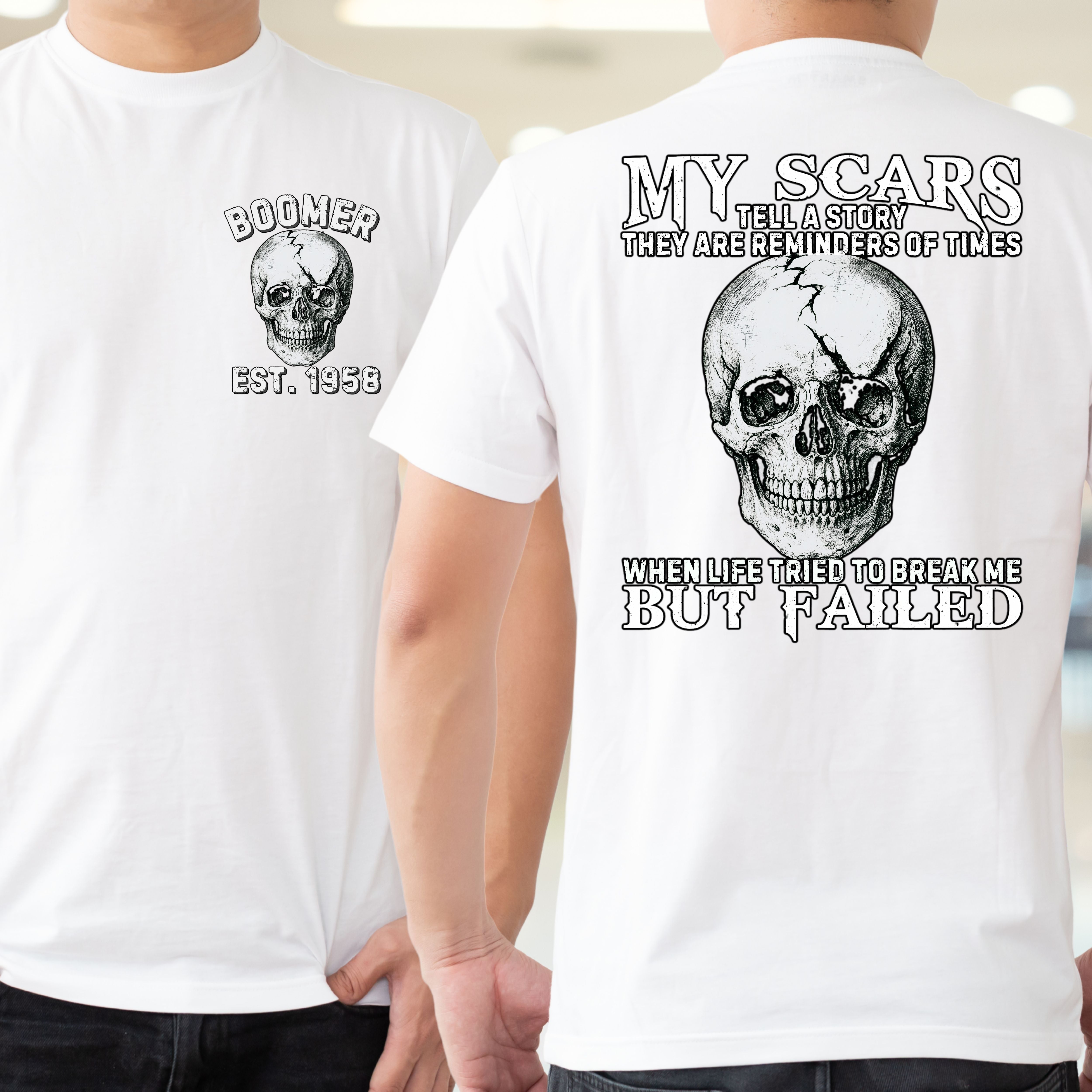 Boomer Custom Year T-Shirt : My scars tell a story